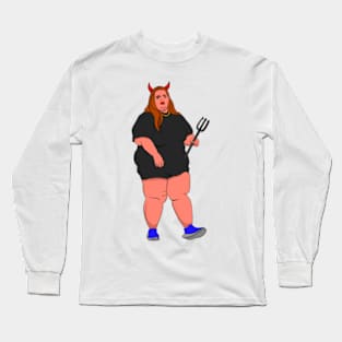 obesity devil women Long Sleeve T-Shirt